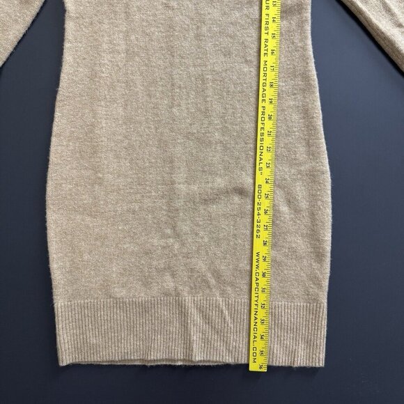 Rachel Zoe Tan Rib Knit Turtleneck Sweater Dress Midi Sweater - Picture 5 of 6